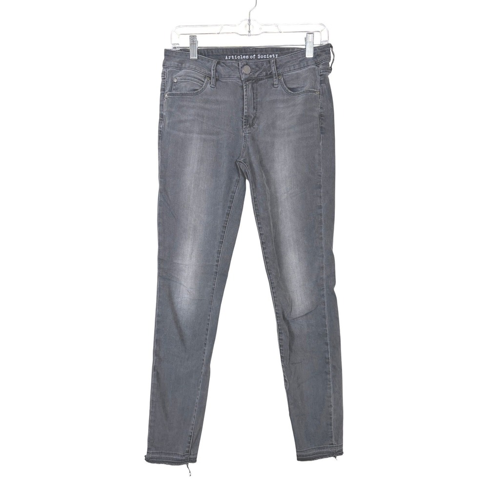 Articles of Society Skinny Gray Denim Jeans Women's Size 27‎ Raw Hem